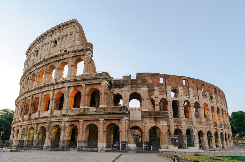 The Colosseum in Rome at sunset